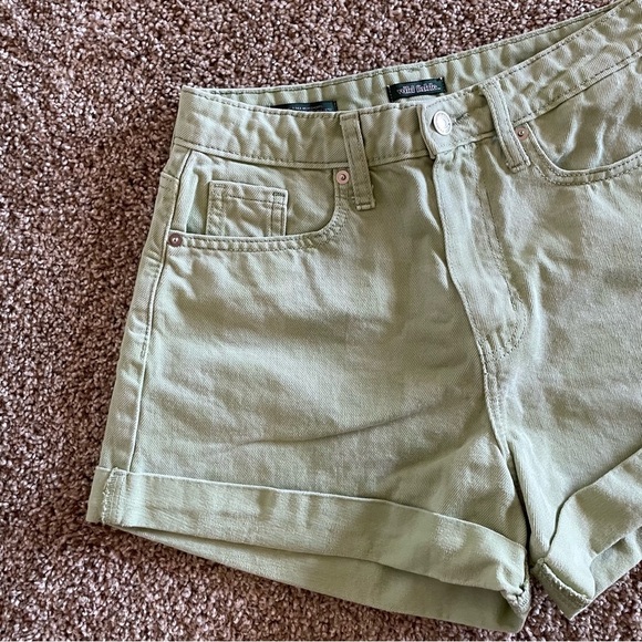 🚨Wild Fable Green Checker Highest Rise Mom Shorts Womens 2 Cuffed Skater Grunge - Picture 5 of 14